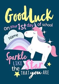 Tap to view Unicorn 1st Day at School Greeting Card