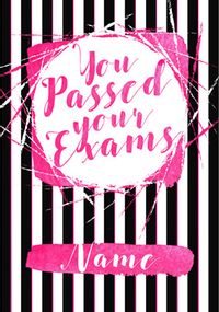 Glam Rock - Exam Congratulations Card You Passed Pink