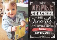 Once Upon a Teatime - Thank You Teacher Card Nursery Teacher Photo Upload