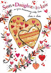 Tap to view Artisan - Son & Daughter-in-Law Anniversary Card Hearts