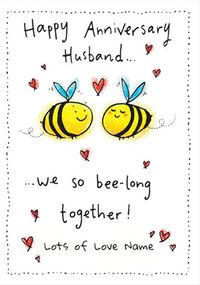 Punderful Life - Husband Anniversary Card Bee-long together