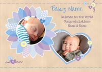 Tap to view Patchwork - New Baby Card Baby Boy Photo Upload