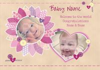Patchwork - New Baby Card Baby Girl Photo Upload