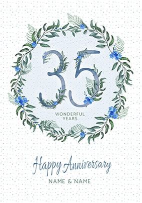 35 Wonderful Years Personalised Card