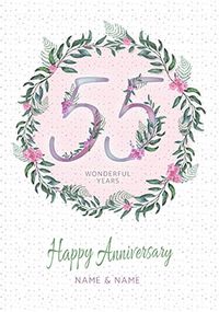 55 Wonderful Years Personalised Anniversary Card