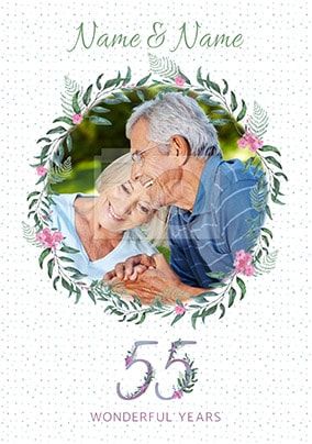 55 Wonderful Years Photo Anniversary Card
