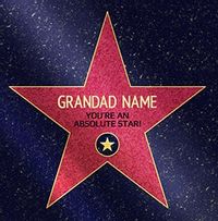 Star Grandad Personalised Card