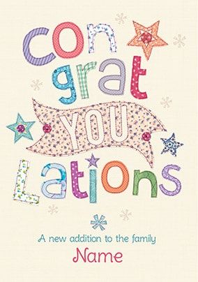 Congrats - A New Addition Personalised Card