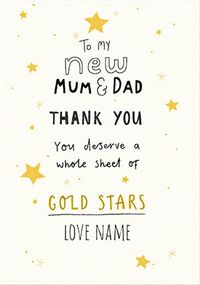 To My New Mum & Dad Personalised Card