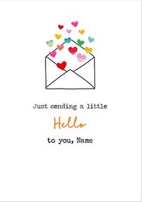 Sending a Little Hello personalised Card