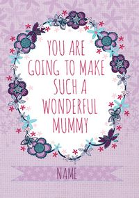 Tap to view Rhapsody - Baby Shower Card Wonderful Mummy to be