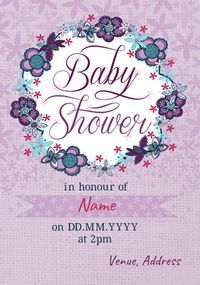 Rhapsody - Baby Shower Invitation Floral Wreath