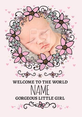 Rhapsody - New Baby Card Gorgeous Little Girl Photo Upload