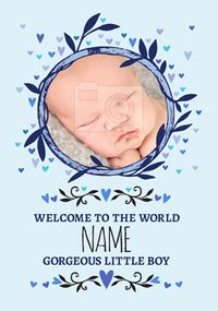 Tap to view Rhapsody - New Baby Card Gorgeous Little Boy Photo Upload