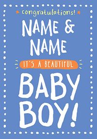 Tap to view New Baby Boy Card - Rock, Paper, Awesome