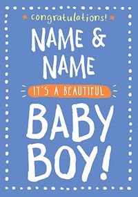 Tap to view New Baby Boy Card - Rock, Paper, Awesome