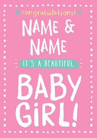 New Baby Girl Card - Rock, Paper, Awesome