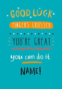 Tap to view Good Luck, Fingers Crossed Personalised Card
