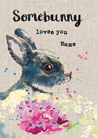 Sarah Kelleher - Somebunny Loves You Personalised Card