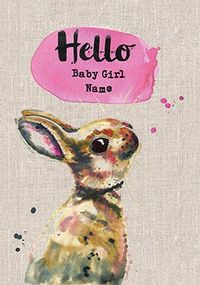 Sarah Kelleher - Hello Baby Girl Personalised Card