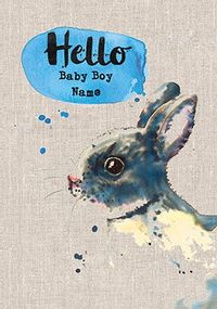 Sarah Kelleher - Hello Baby Boy Personalised Card