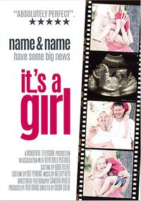 Tap to view It's a Girl Photo Upload Pregnancy Announcement Card