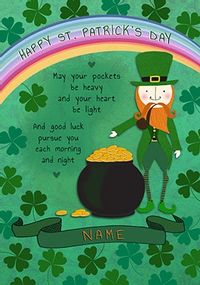 St. Patrick's Day Leprechaun Personalised Card