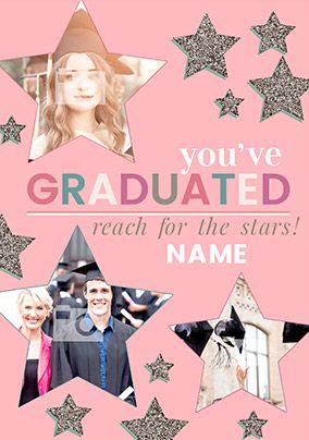 To The Stars Multi Photo Upload Graduation Card