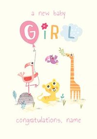 Tap to view A New Baby Girl - Congratulations Personalised Card