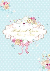 Carlton - Bride & Groom Floral Wedding Card