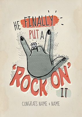Finally Put a Rock on it Personalised Engagement Card