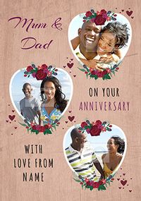 Tap to view Woodland Wonder - Anniversary Card Mum & Dad Multi Photo Upload