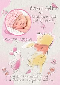 Tap to view Disney Winnie the Pooh New Baby Card - Very Special Girl