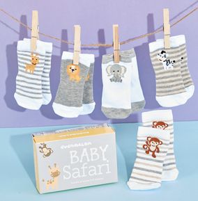 Babies Safari Sock Pack Size 0-12 Months