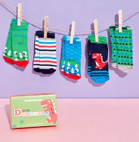 Toddlers Dinosaur Sock Pack 1-2 Years