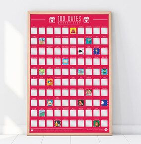 100 Dates Bucket List Scratch Poster