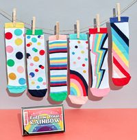 Ladies Follow Your Rainbow Oddsocks Pack Size 4-8