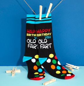 Men's Happy Birthday Old Fart Socks Size 6-11