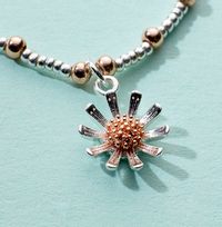 Silver & Rose Gold Daisy Beaded Bracelet