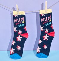 Ladies Mum You're A Star Socks Size 4-8