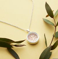 Rose Gold Tree Of Life & Crystals Encased Necklace