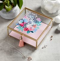 Leopard Glass Trinket Box