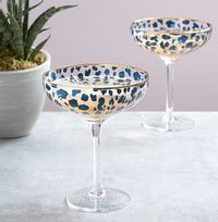 Set of 2 Leopard Cocktail Glasses