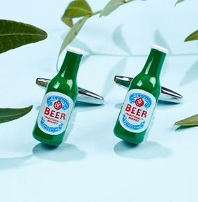 Beer bottle cufflinks