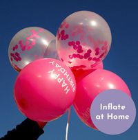 Pink Happy Birthday Confetti Balloons
