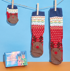 Our First Christmas - Matching Socks for Mummy, Daddy & Baby WAS €14.99 NOW €6.99