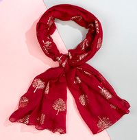 Tap to view Red Scarf with Rose Gold Tree of Life