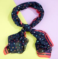 Tap to view Midnight Blue & Coral Falling Star Scarf