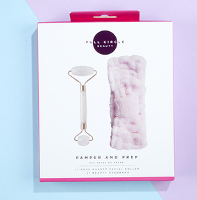 Dual Sided Rose Quartz Roller and Headband