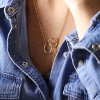 Tap to view Gold Plated Linked Circles Necklace